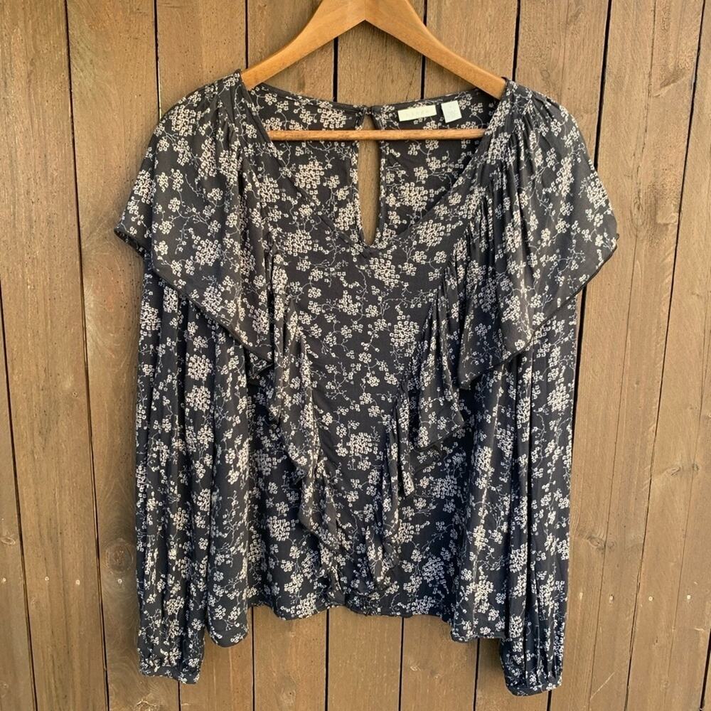 Hinge | Size Small Printed Ruffle Blouse - Picture 7 of 8